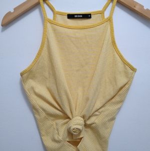 Bik bok Tank Top Striped Tank. Yellow & White. Women's Sz M